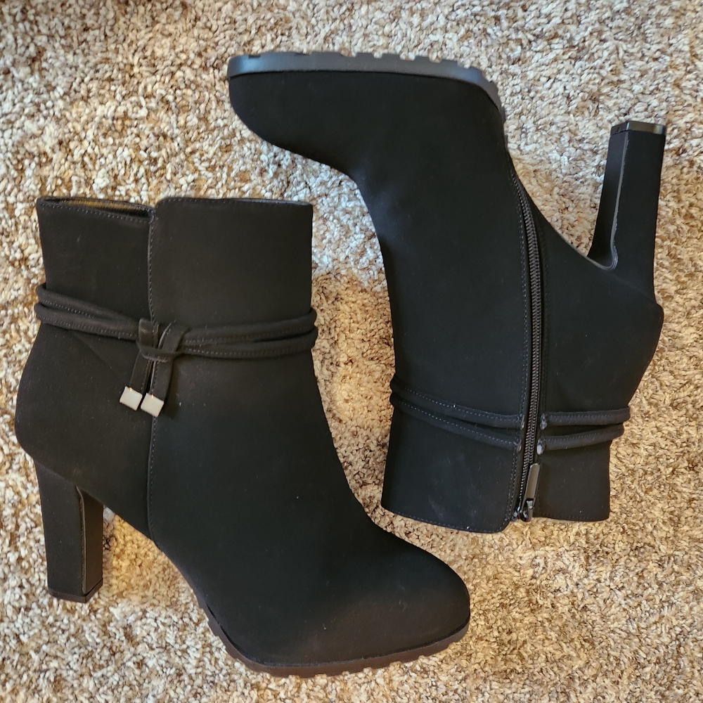 Sleek Black Heeled Booties